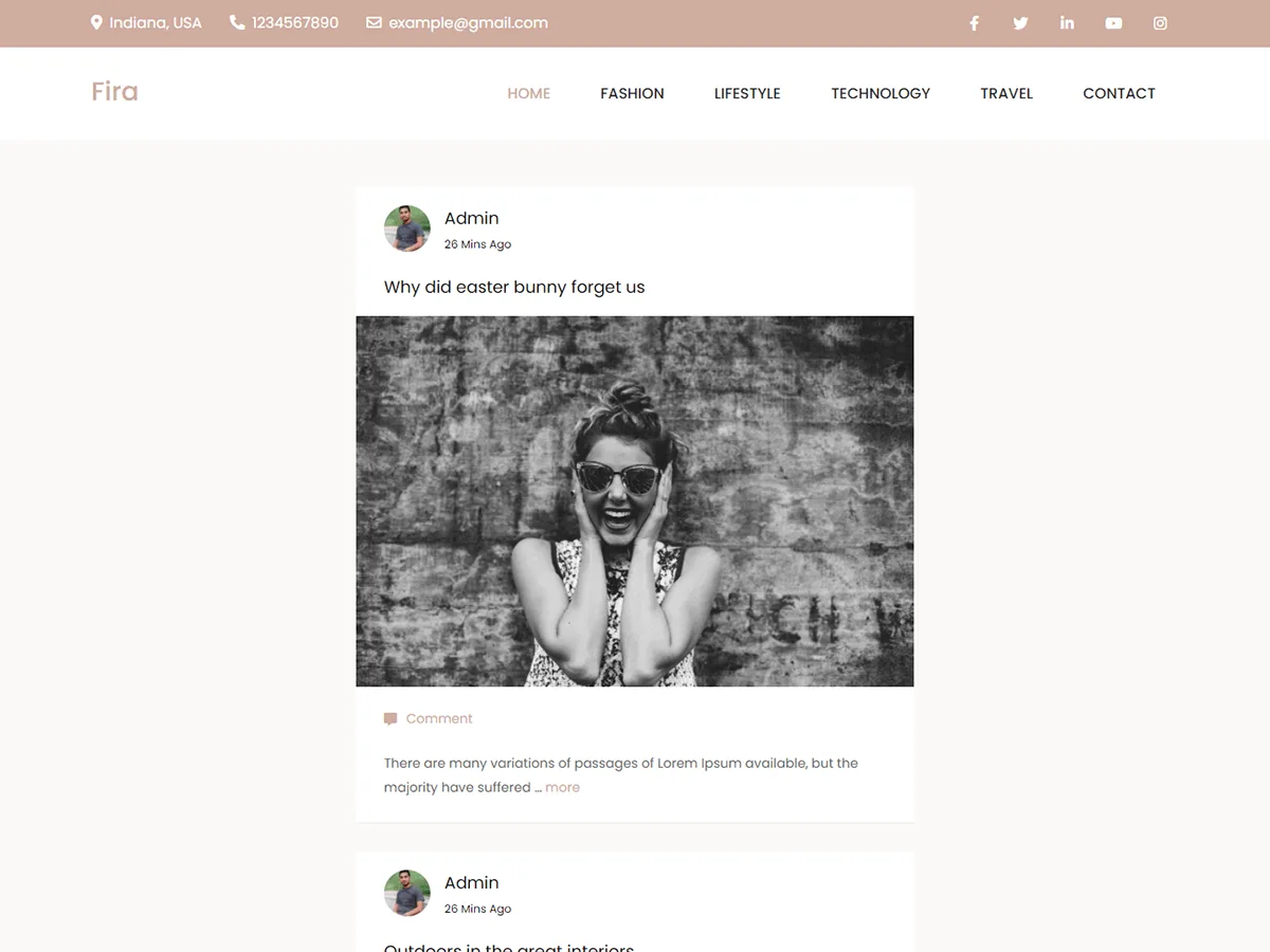 Fira web sitesi teması önizlemesi