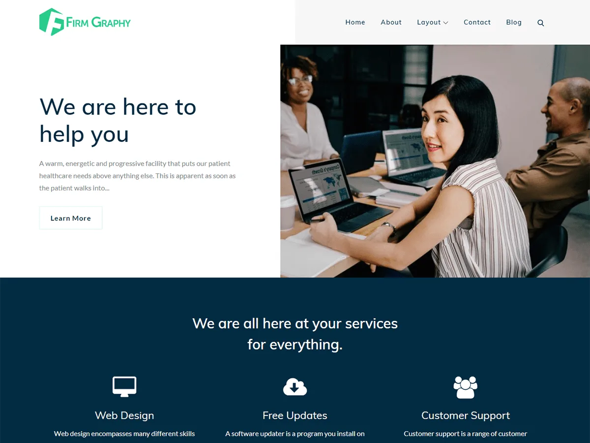 Firm Graphy web sitesi teması önizlemesi