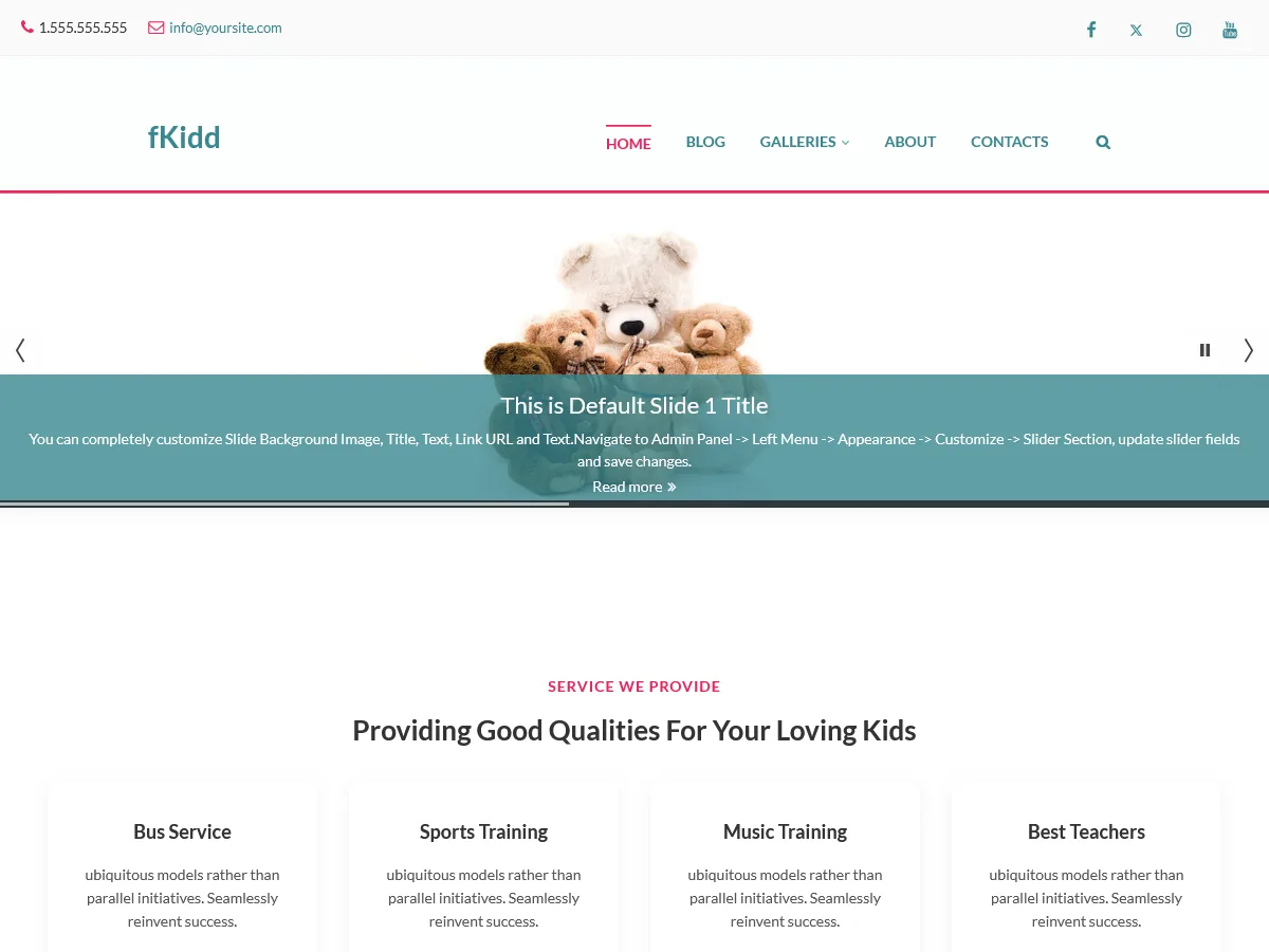 fKidd web sitesi teması önizlemesi