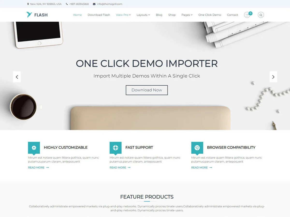 Flash WordPress theme – responsive multipurpose design with multiple demos and customization options