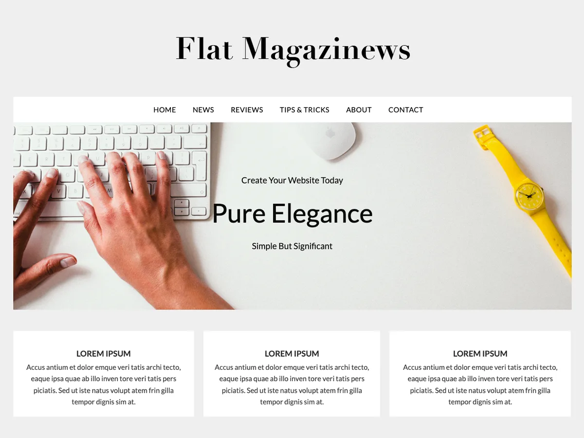 FlatMagazinews web sitesi teması önizlemesi