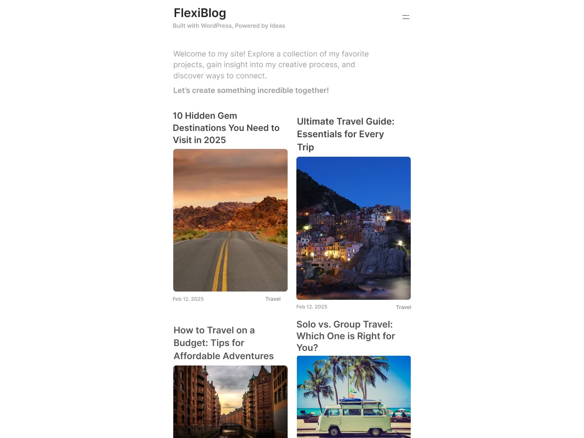 FlexiBlog web sitesi teması ile özelleştirilebilir blog tasarımı