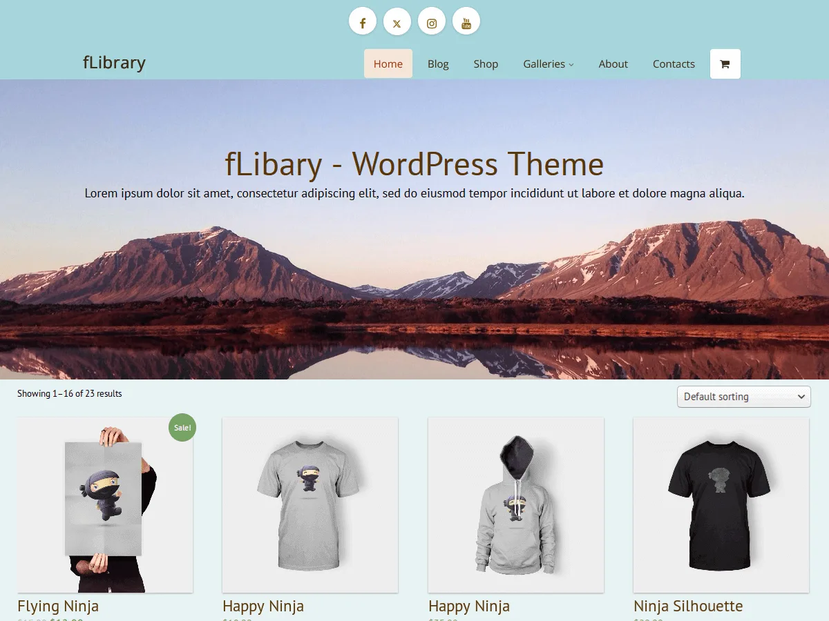 fLibrary web sitesi teması önizlemesi