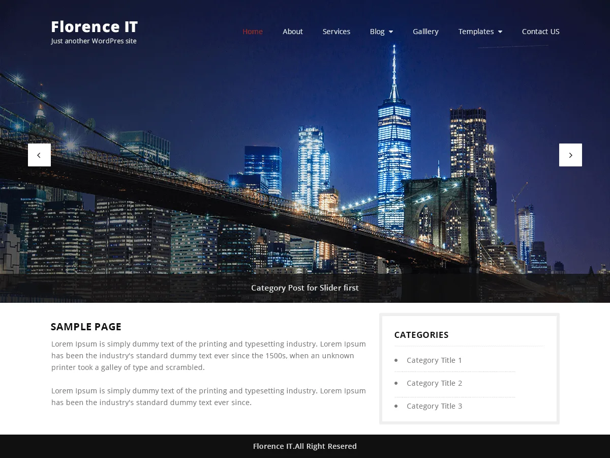 Florence IT web sitesi teması önizlemesi