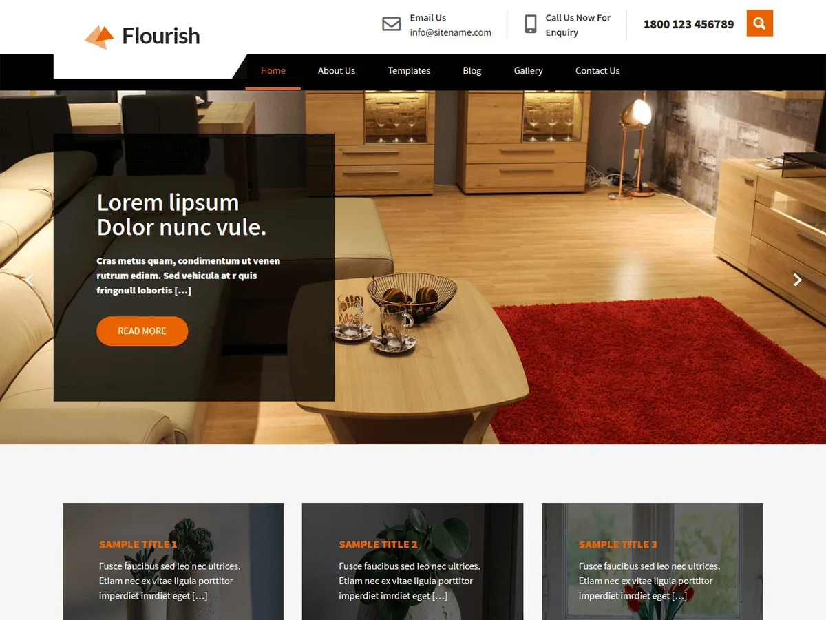 Flourish Lite web sitesi teması önizlemesi