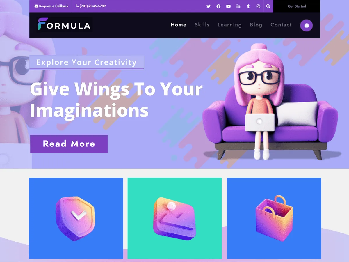 Formula web sitesi teması önizlemesi