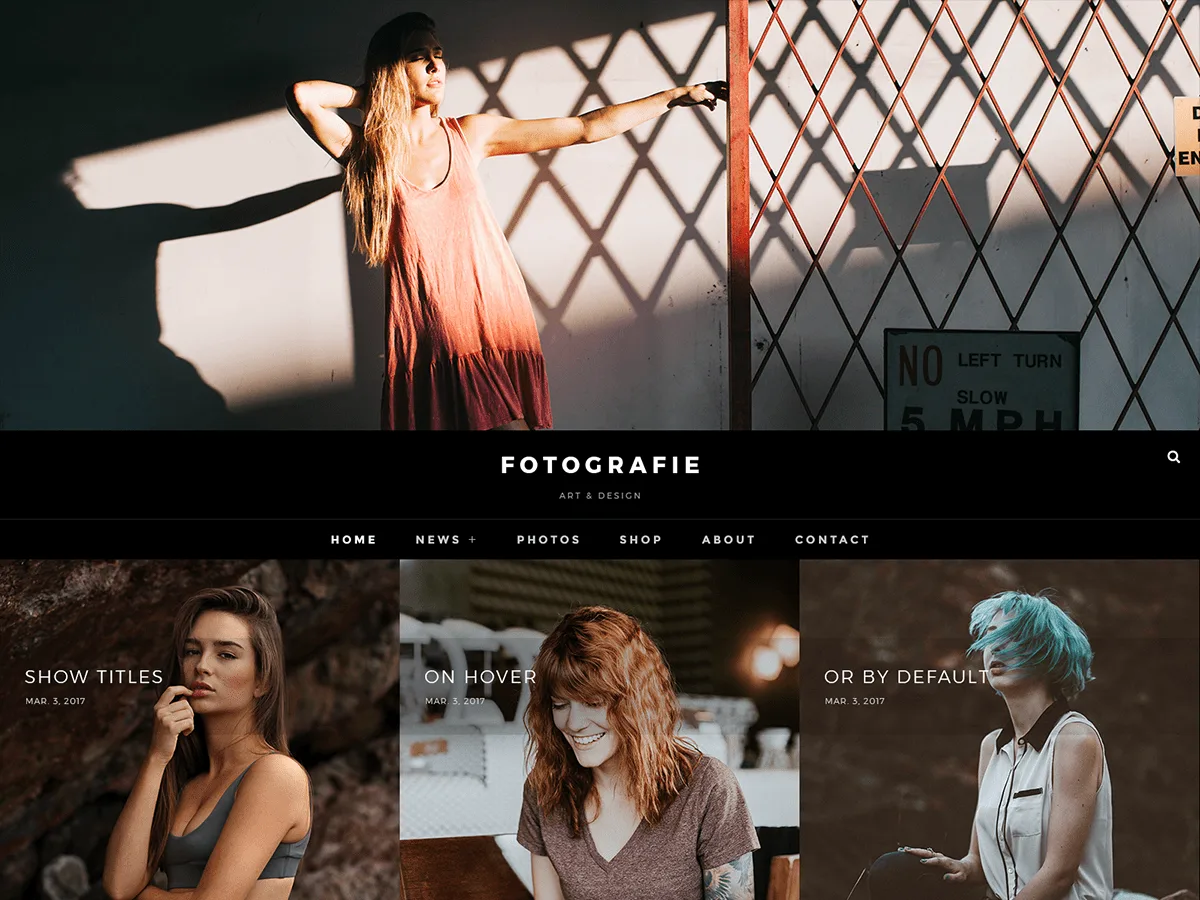 Fotografie web sitesi teması ile oluşturulmuş bir fotoğrafçı portfolyo sitesi