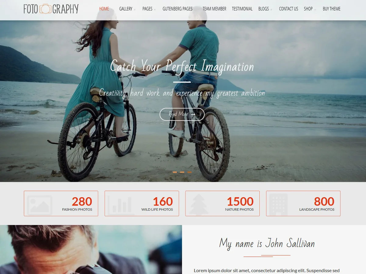 FotoGraphy web sitesi teması önizlemesi