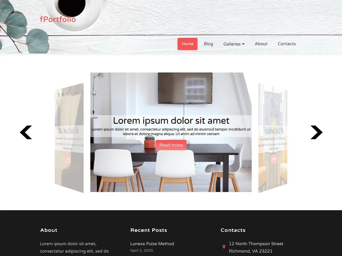fPortfolio web sitesi teması özellikleri