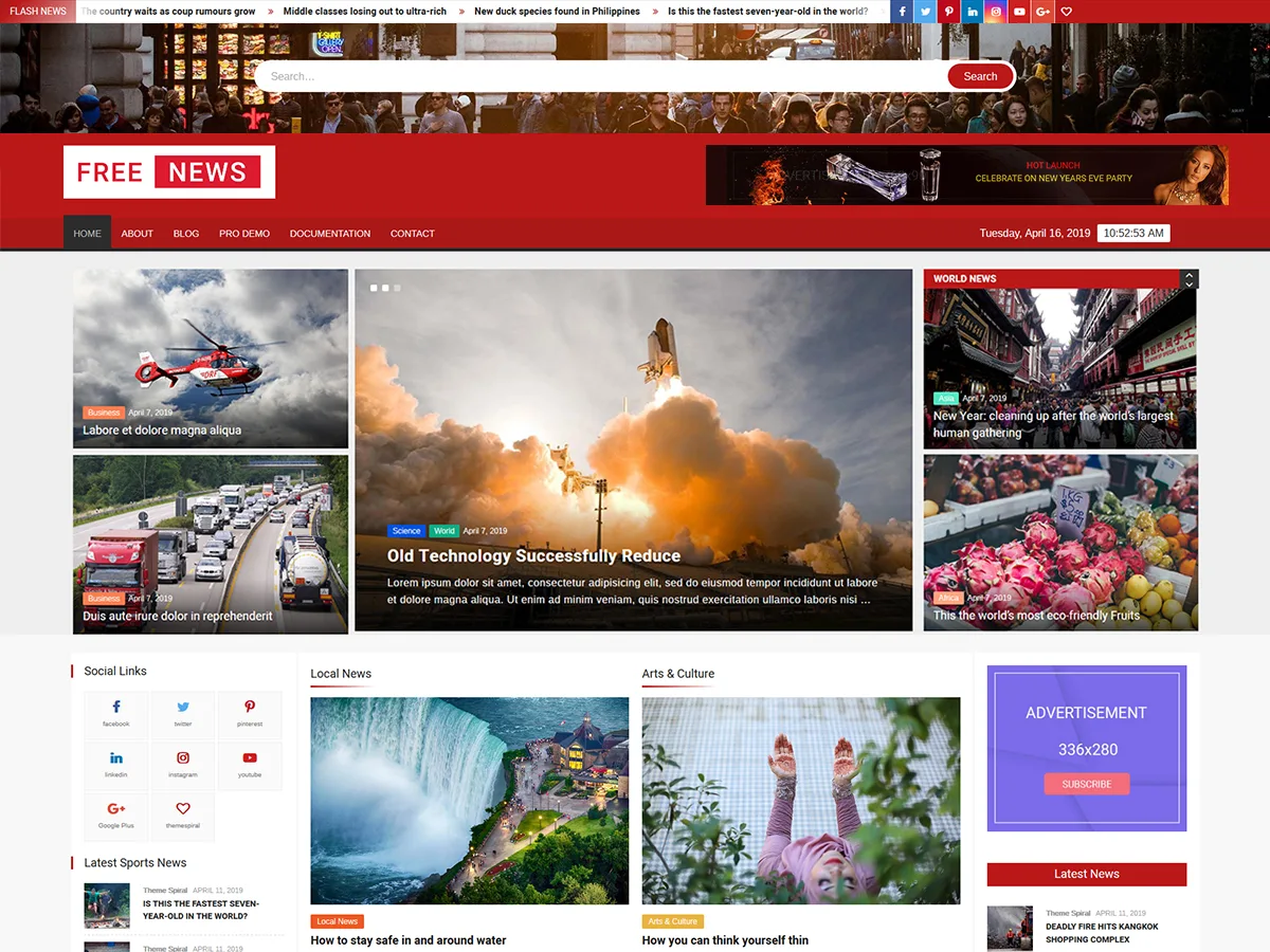 FreeNews web sitesi teması ile haber ve dergi sitesi tasarımı