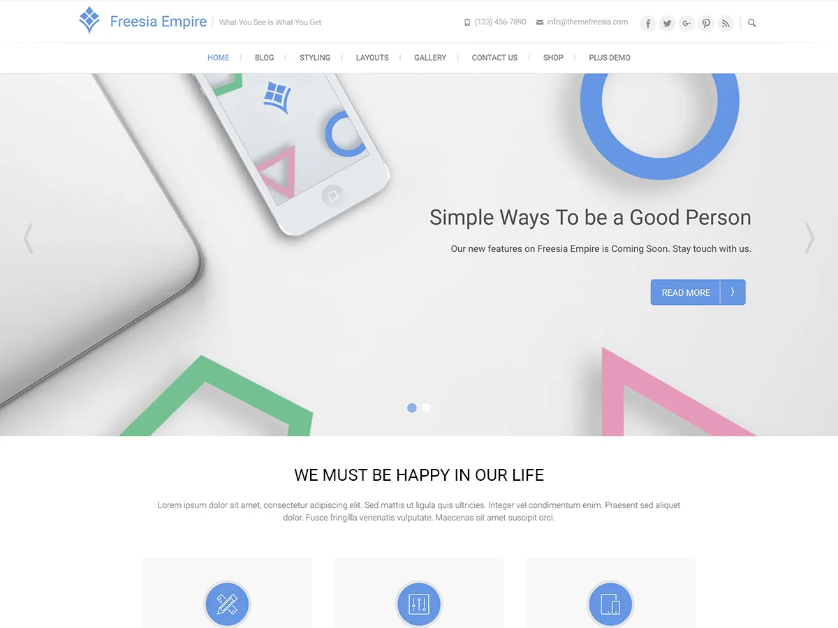 Freesia Empire web sitesi teması önizlemesi