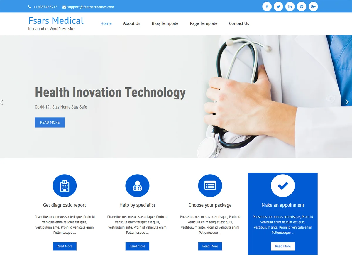 FSars Medical web sitesi teması önizlemesi
