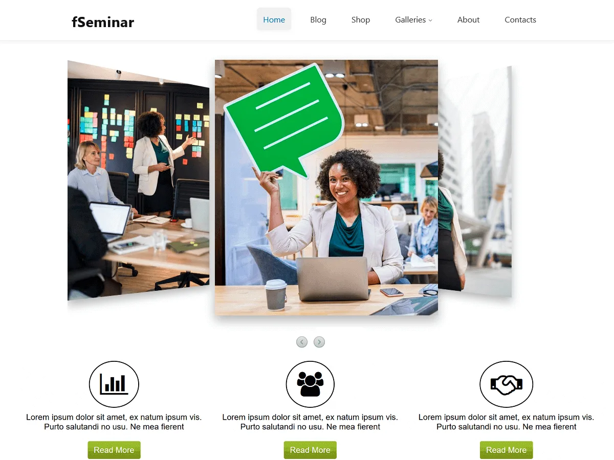fSeminar web sitesi teması özellikleri