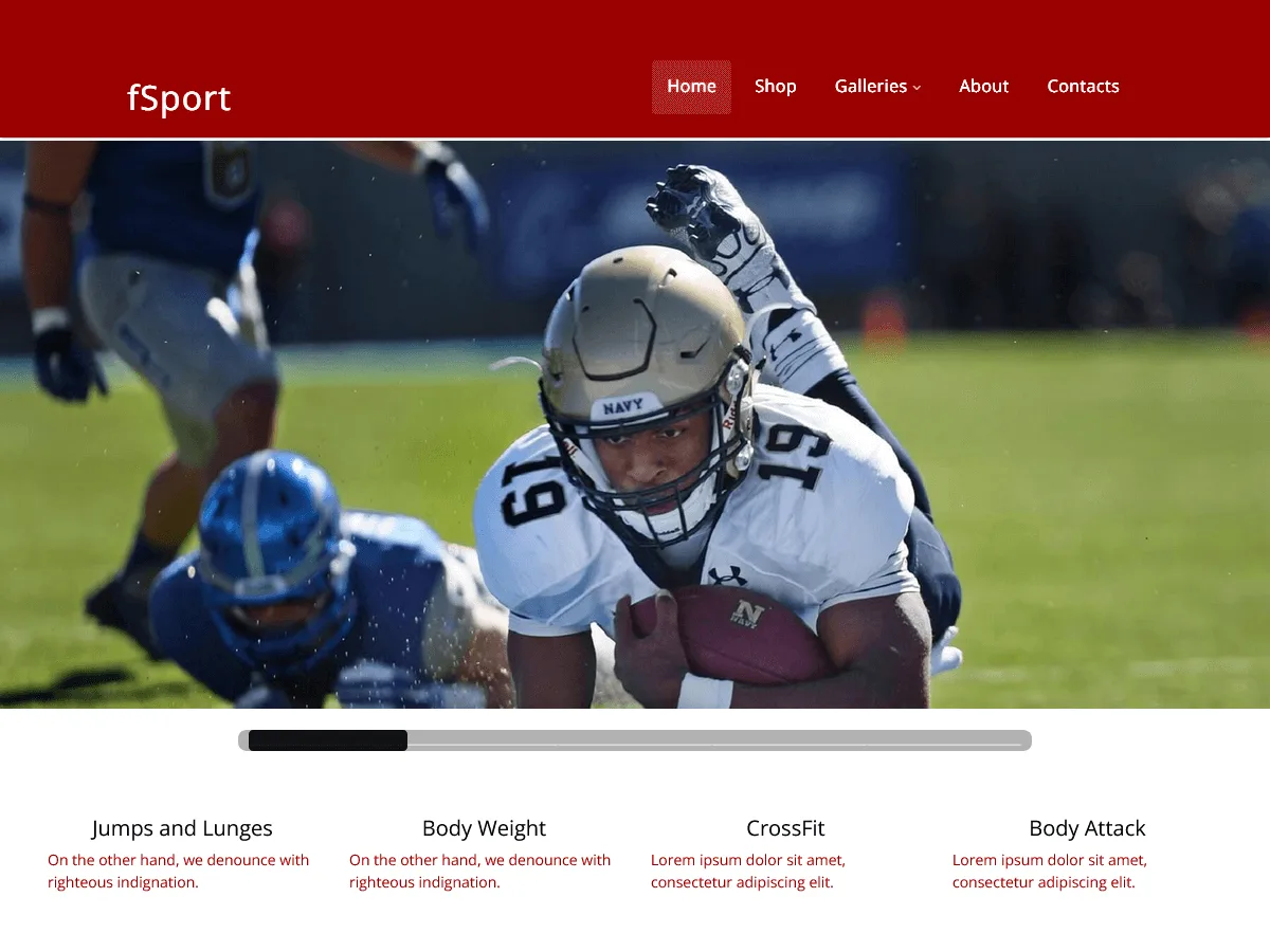 fSport spor web sitesi teması önizlemesi
