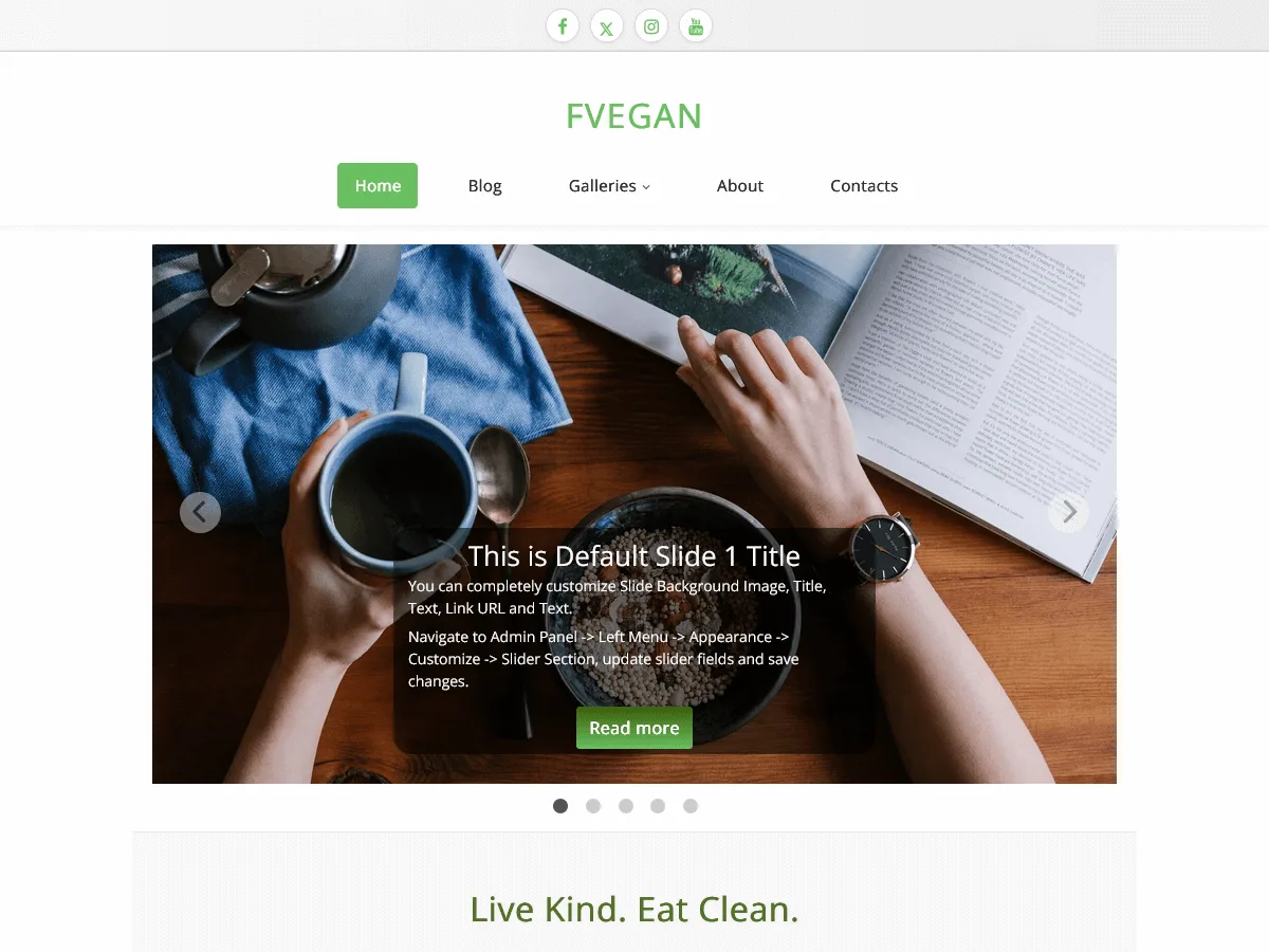 fVegan web sitesi teması önizlemesi