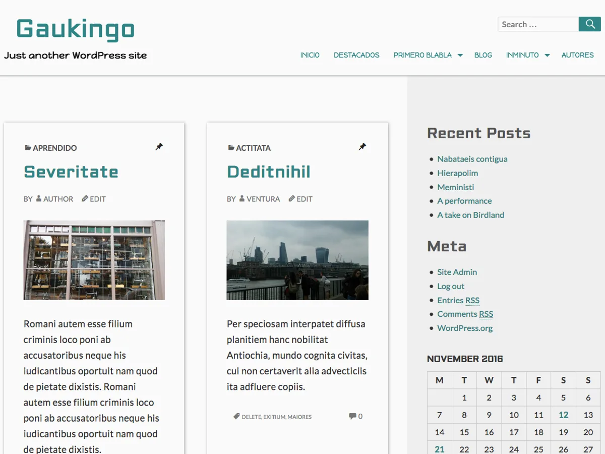 Gaukingo web sitesi teması önizlemesi