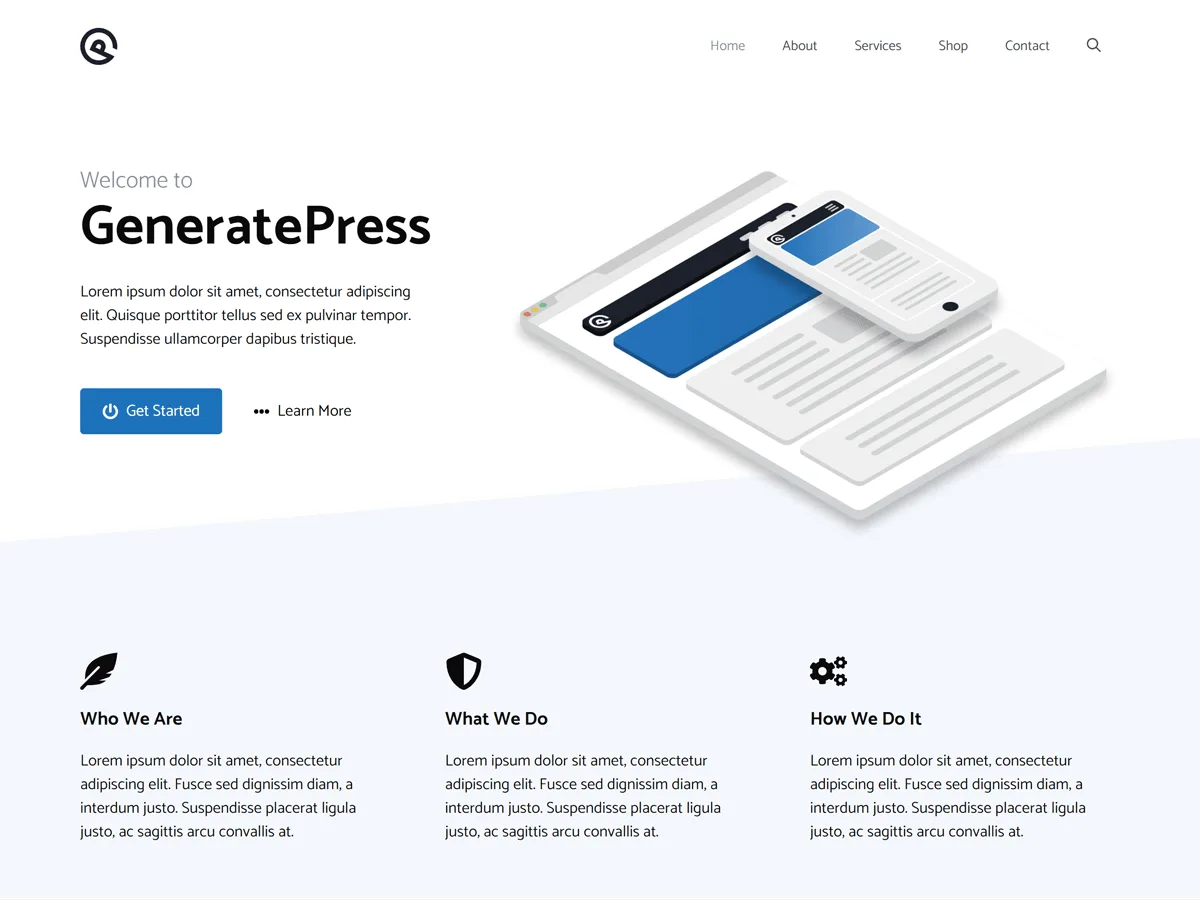 GeneratePress web sitesi teması