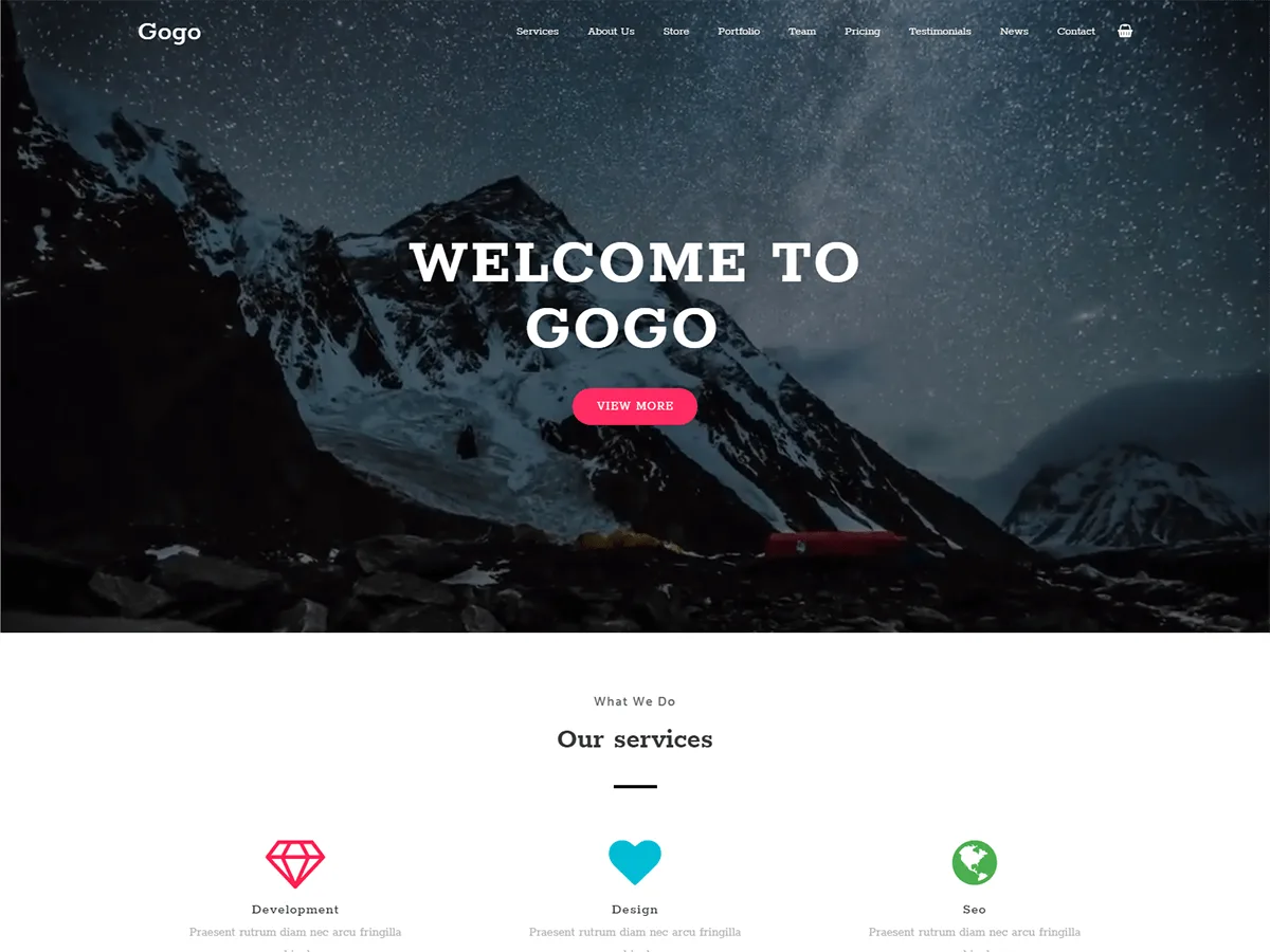 Gogo çok amaçlı web sitesi teması