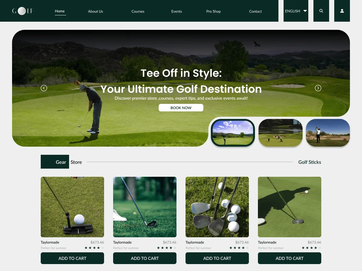 Golf Landscape web sitesi teması önizlemesi