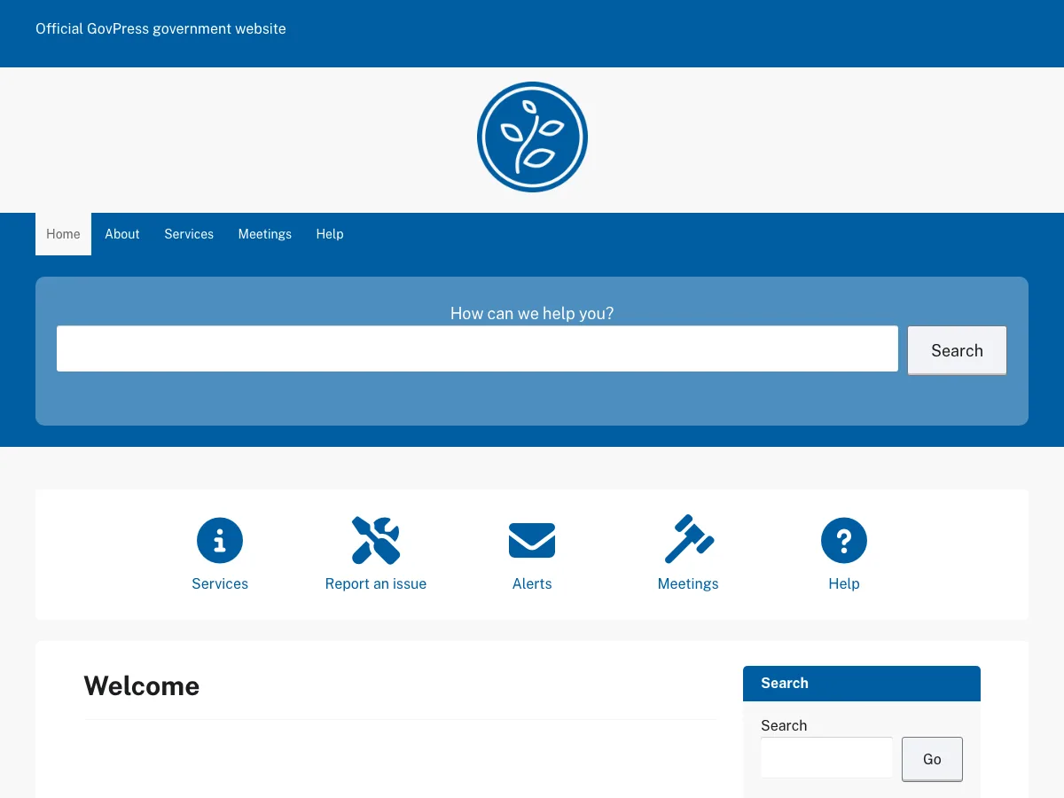 GovPress web sitesi teması önizlemesi