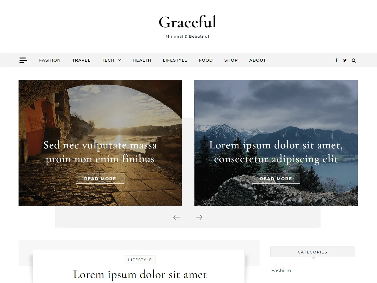 Graceful web sitesi teması önizlemesi