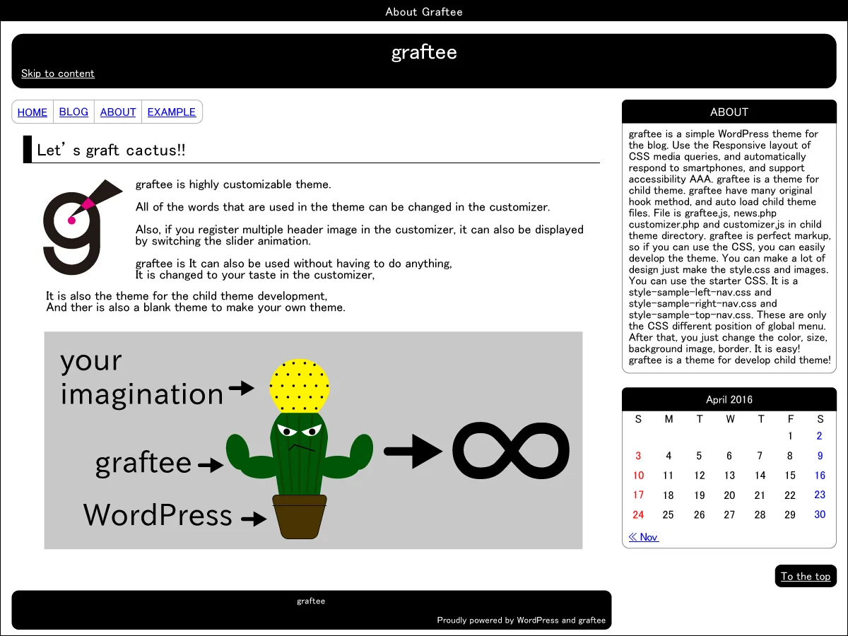 graftee web sitesi teması özellikleri