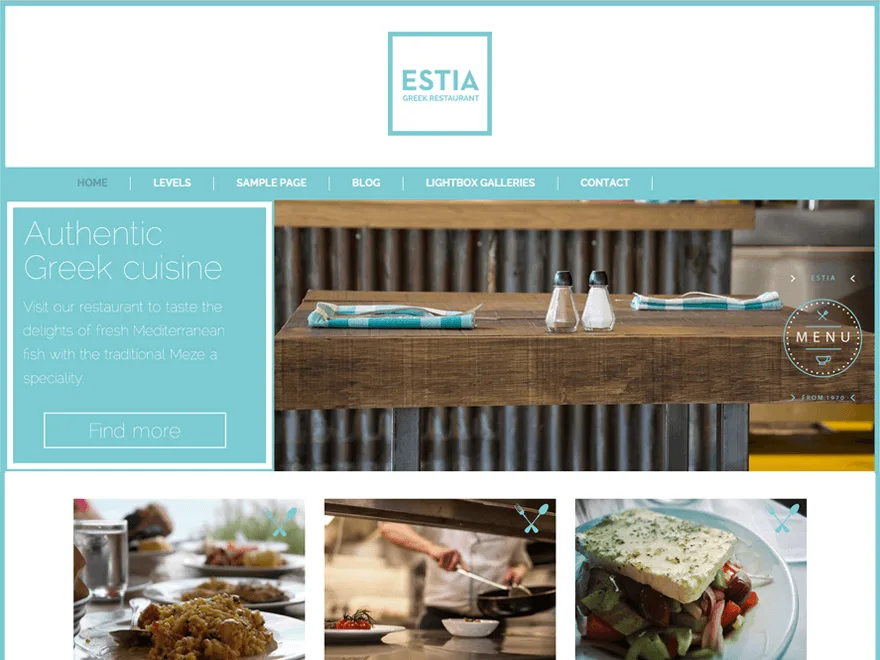 Greek Restaurant web sitesi teması önizlemesi