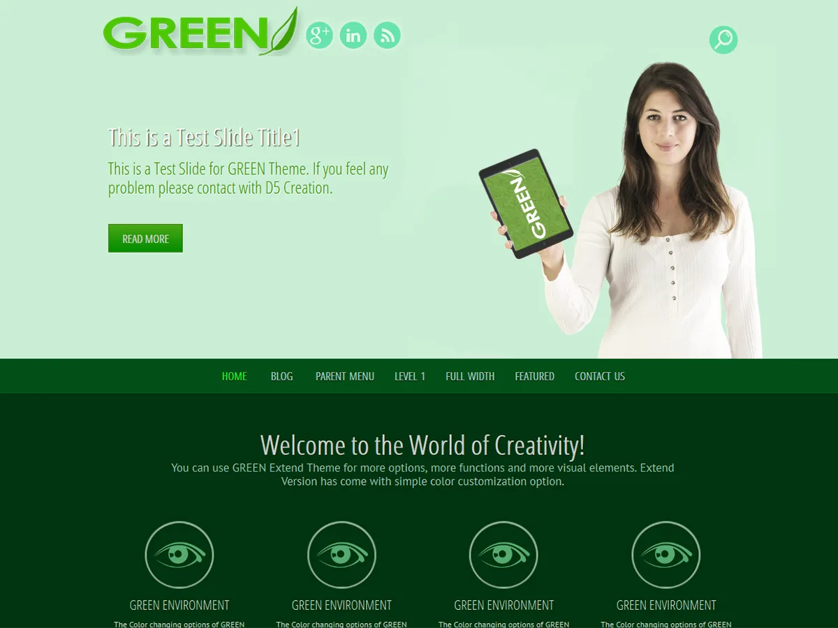 GREEN EYE web sitesi teması görseli
