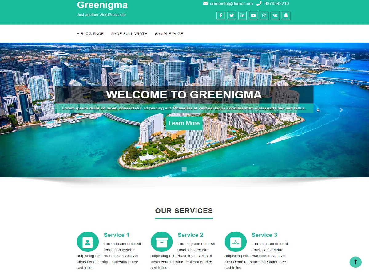 Greenigma web sitesi teması önizlemesi