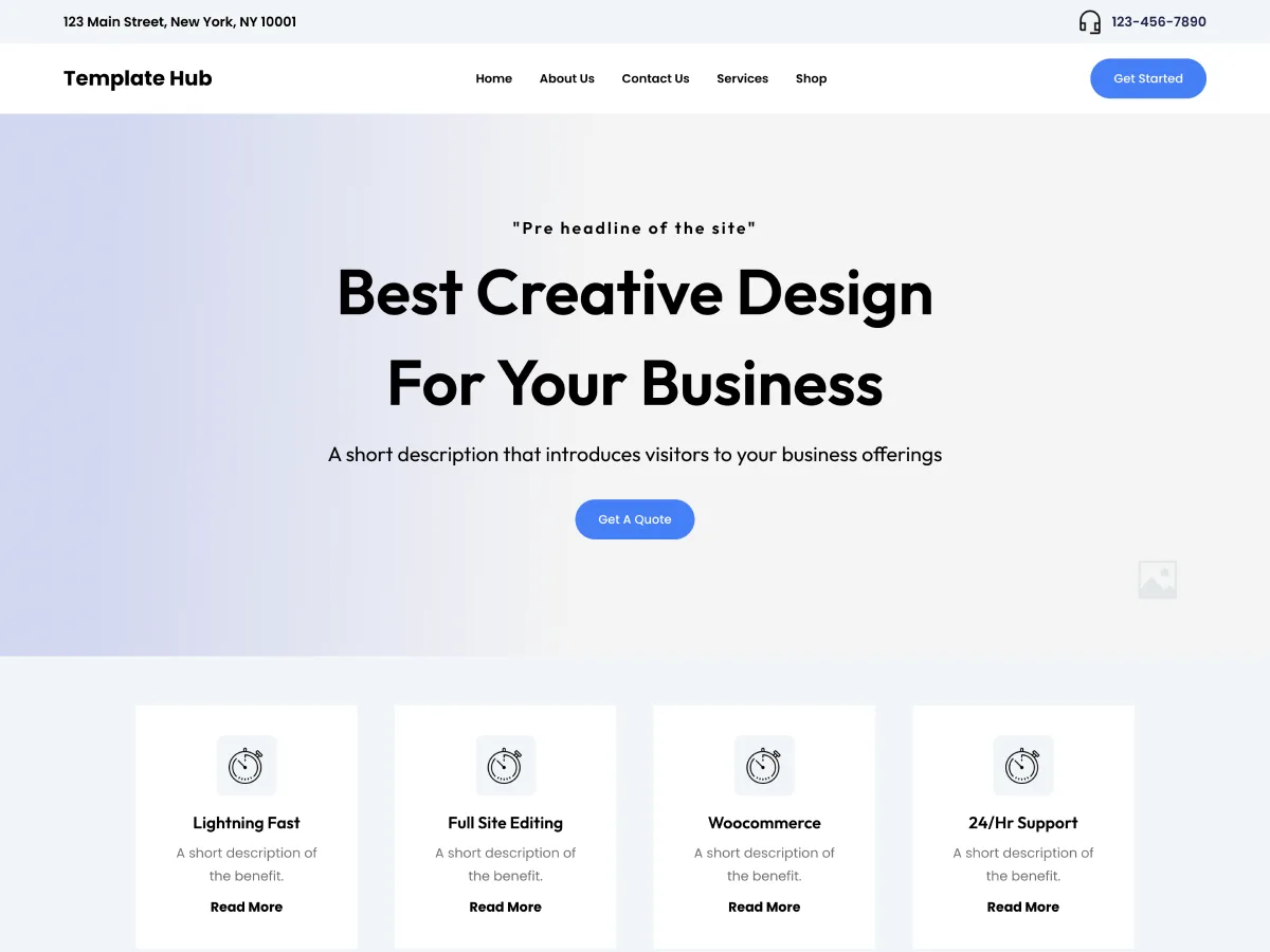 Gutenify Template Hub web sitesi teması önizlemesi
