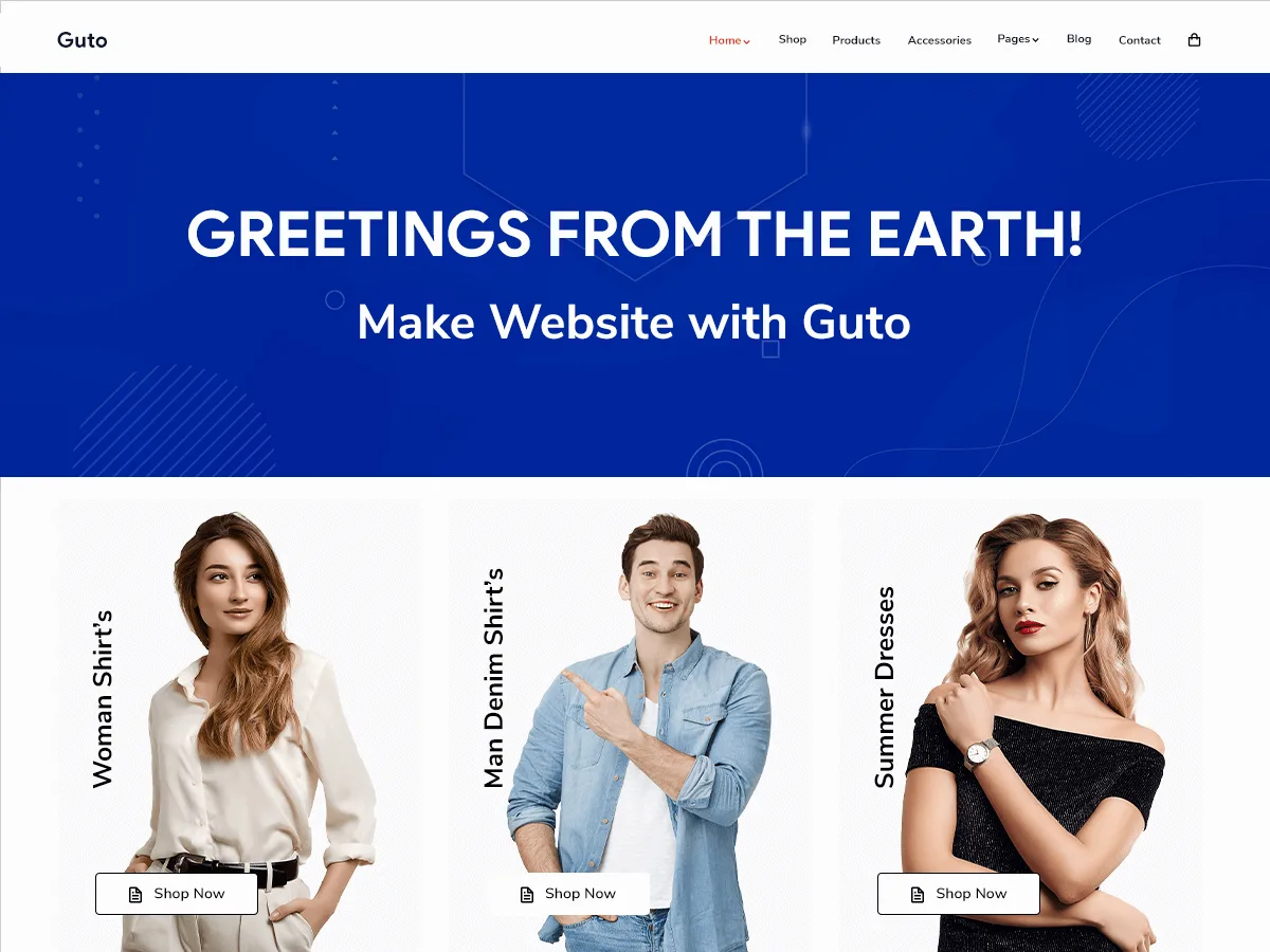 Guto Lite çok amaçlı web sitesi teması önizlemesi