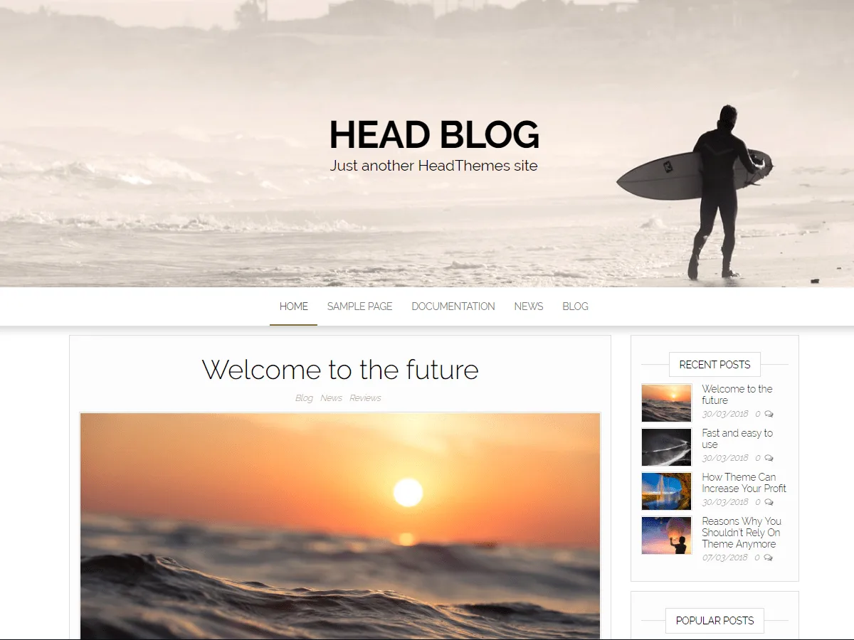 Head Blog web sitesi teması önizlemesi