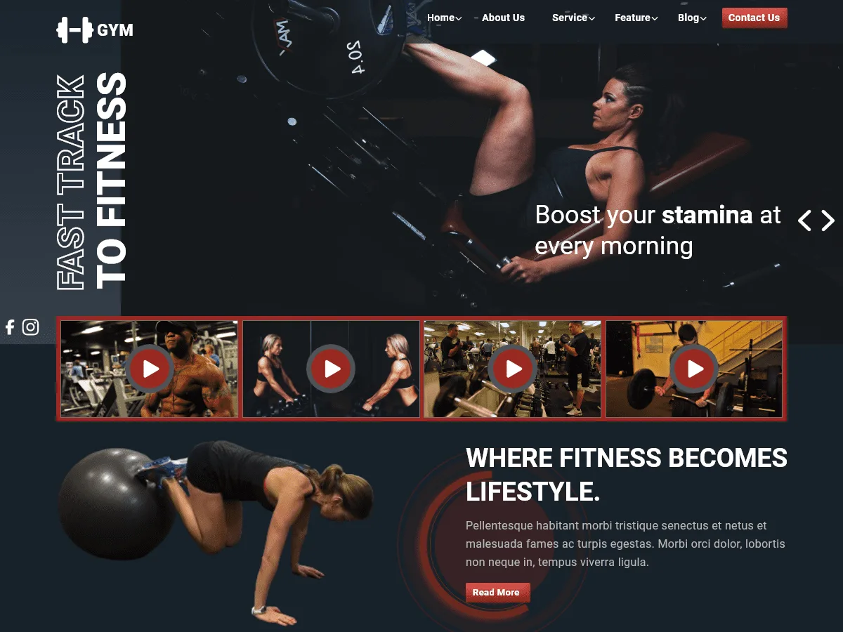 Healthy Fitness Gym web sitesi teması ile spor salonu web sitesi tasarımı