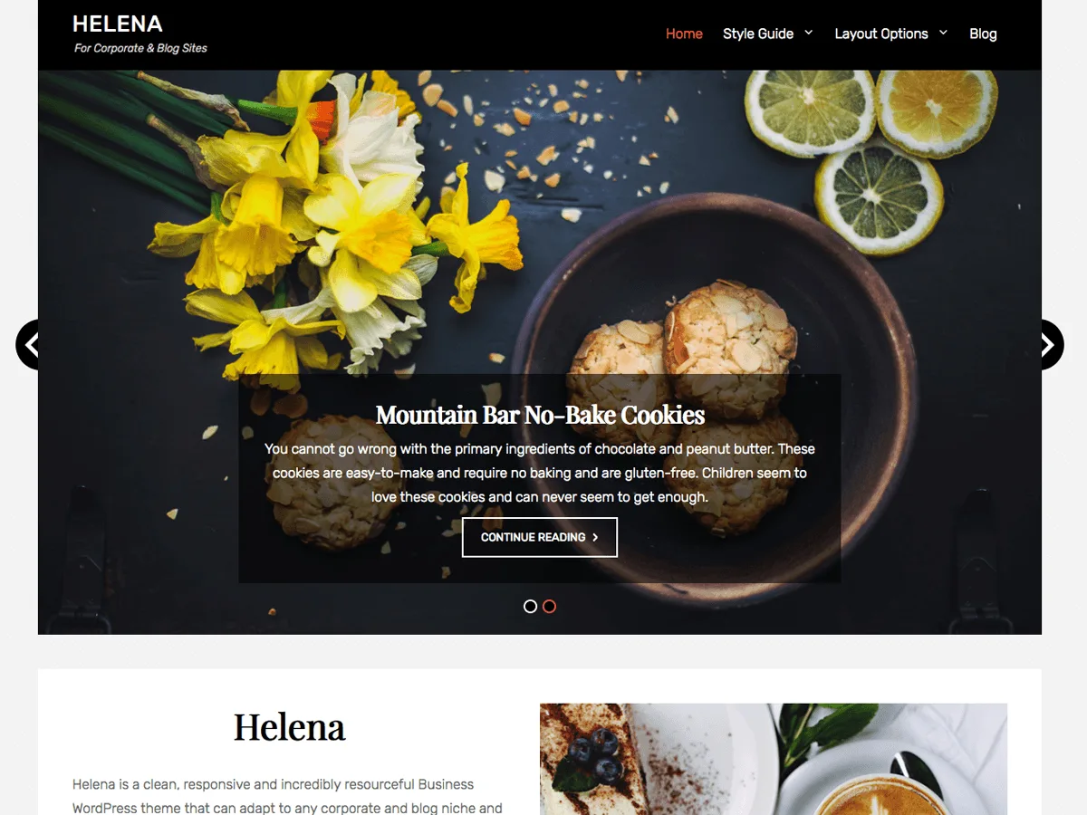 Helena web sitesi teması önizlemesi