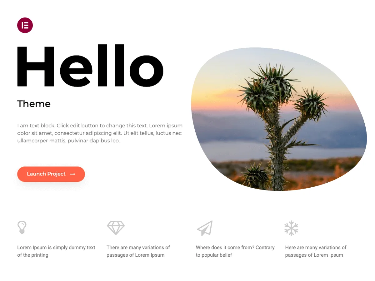Hello Elementor WordPress theme – lightweight and minimalist design