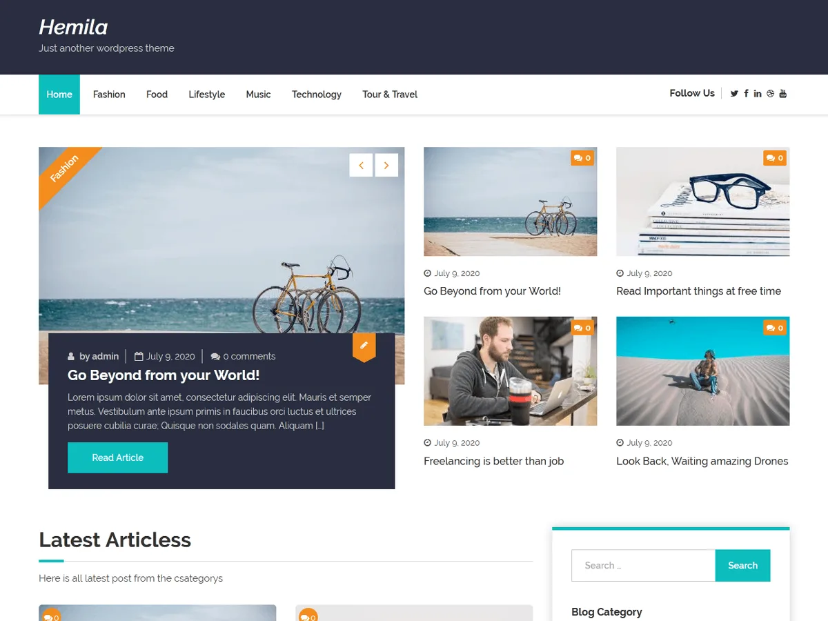Hemila web sitesi teması ile haber, dergi ve blog siteleri için modern tasarım