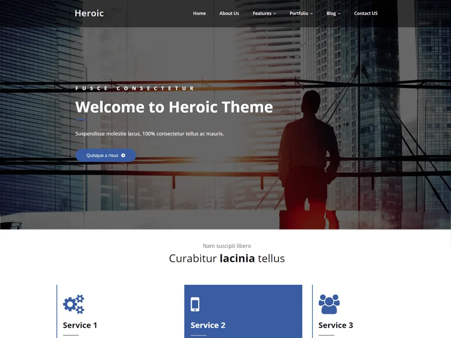 Heroic web sitesi teması önizlemesi