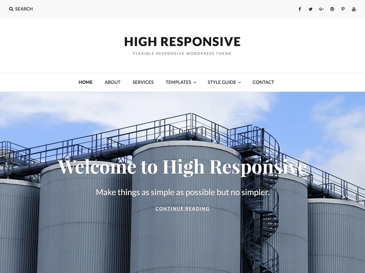 High Responsive web sitesi teması önizlemesi