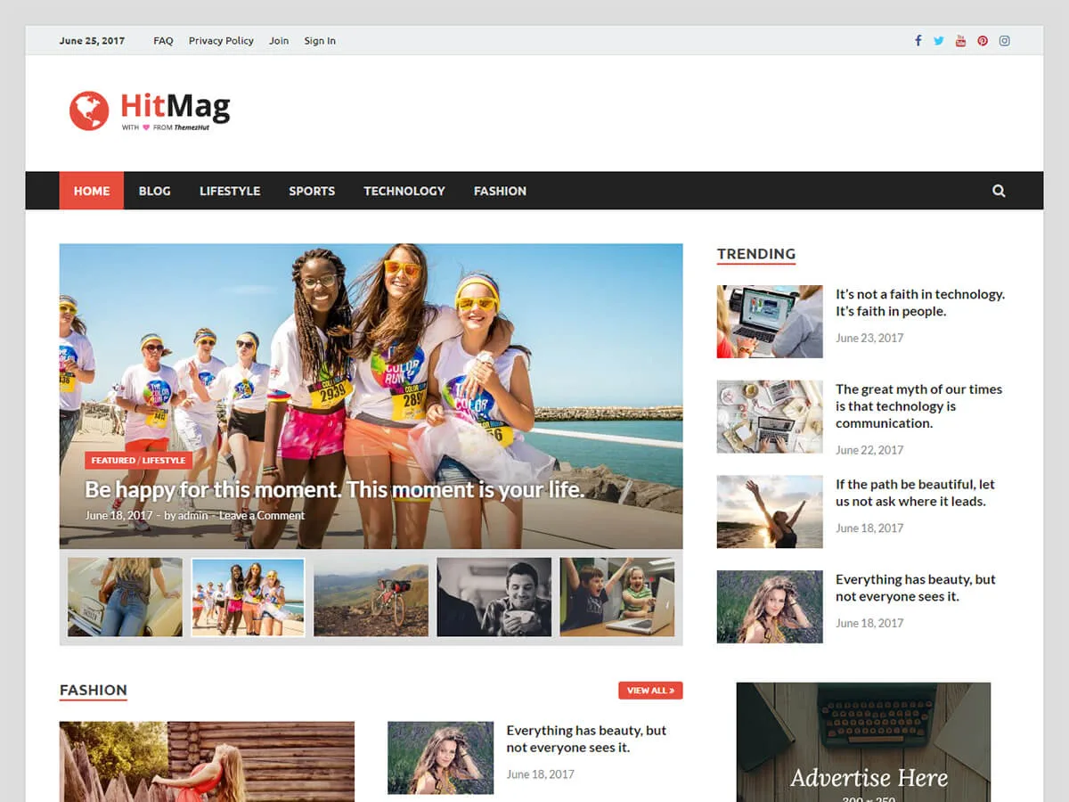 HitMag web sitesi teması önizlemesi