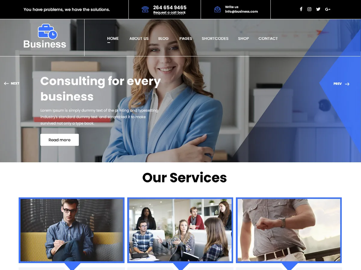 HoudaBusiness web sitesi teması önizlemesi