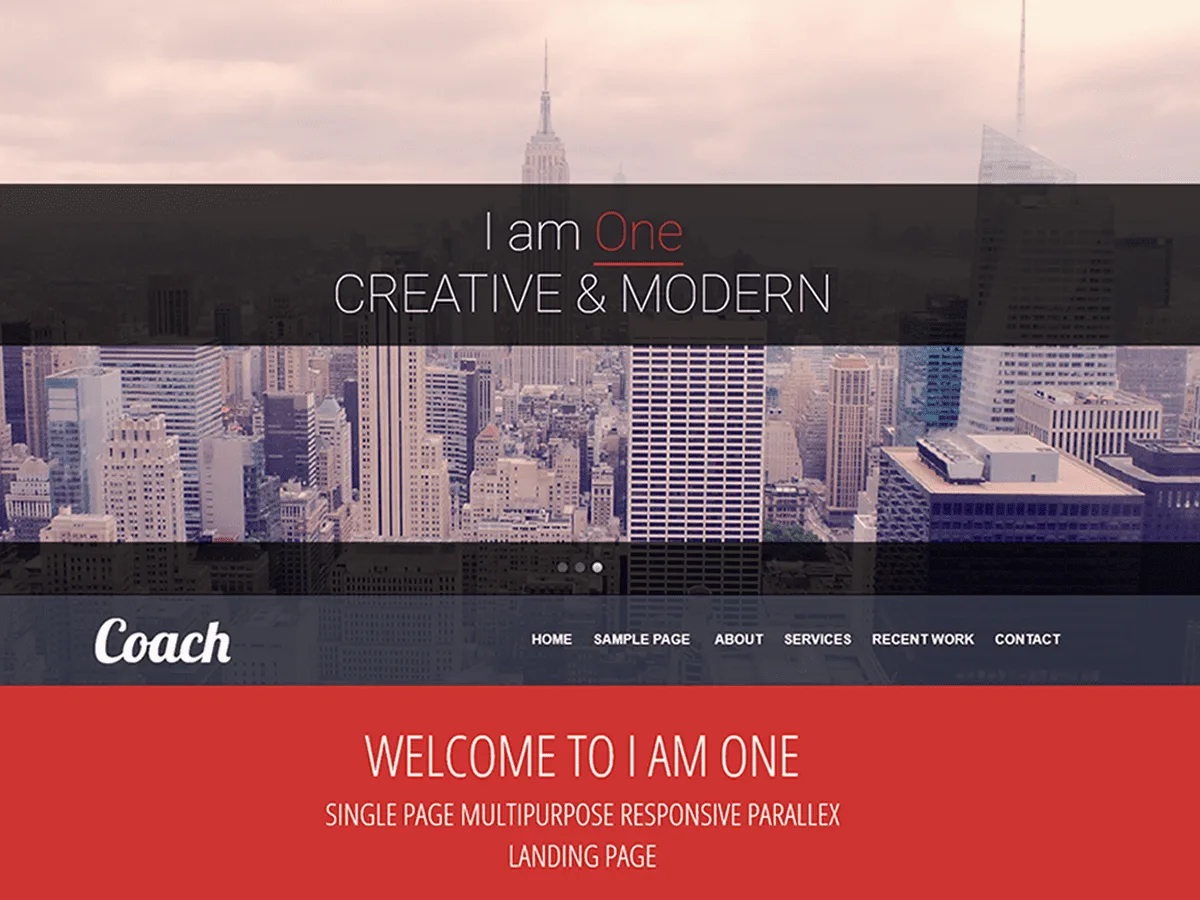 I Am One tek sayfa web sitesi teması görseli