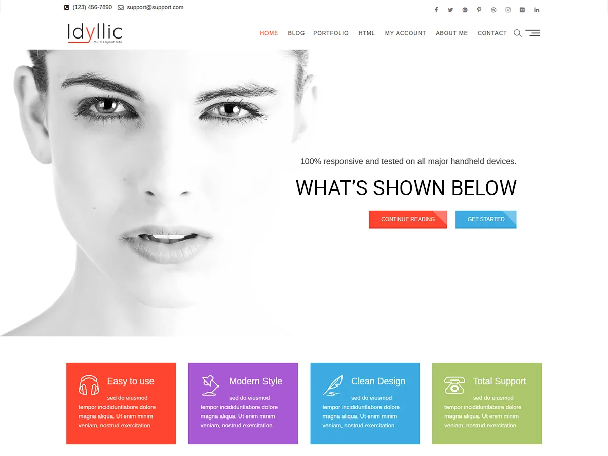 Idyllic web sitesi teması ön izleme