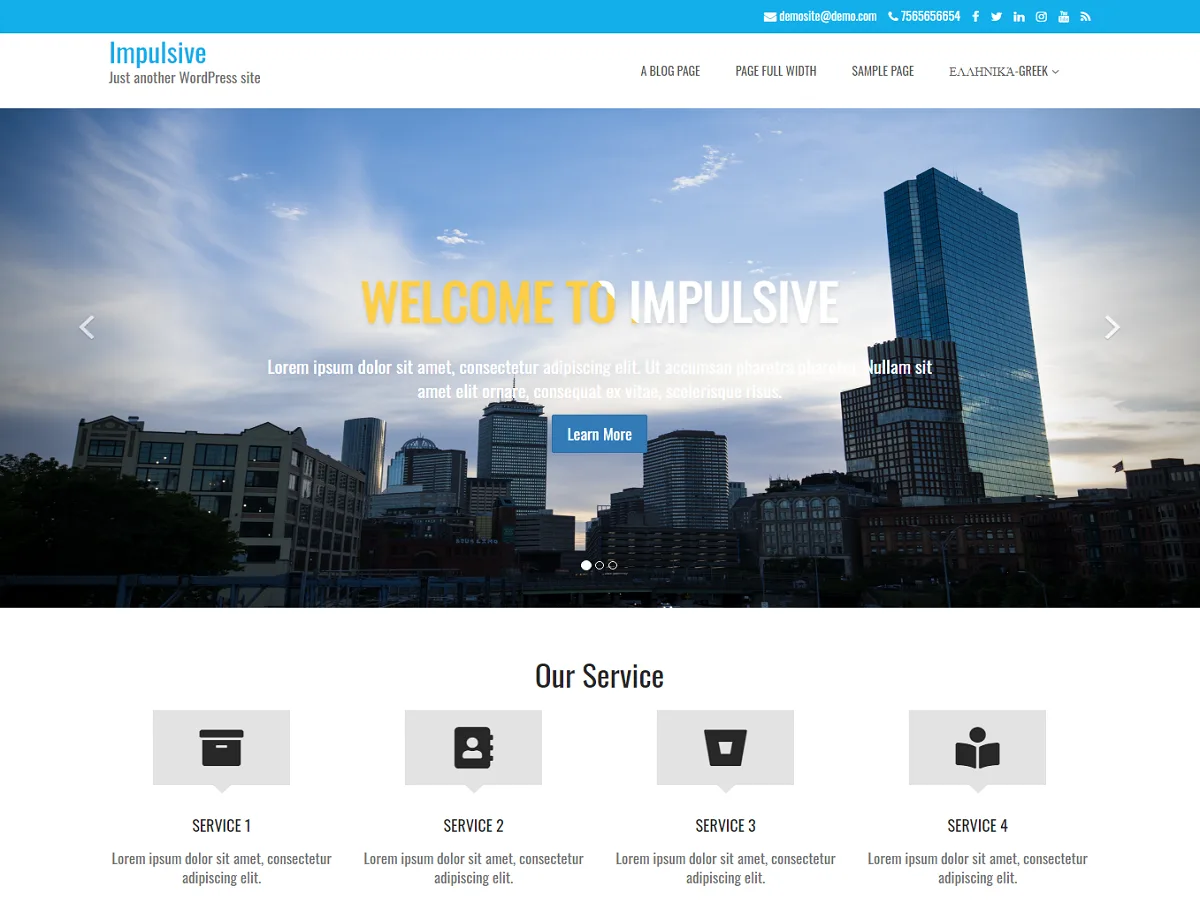 Impulsive web sitesi teması önizlemesi