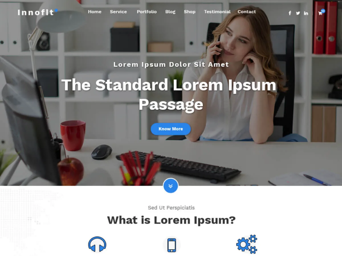 Innofit web sitesi teması önizlemesi