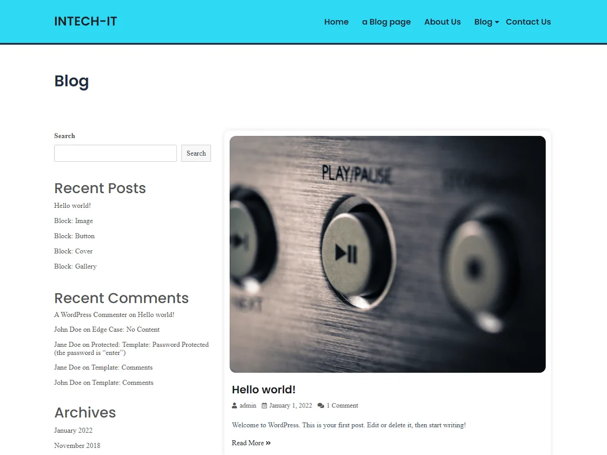 Intech-IT web sitesi teması önizlemesi
