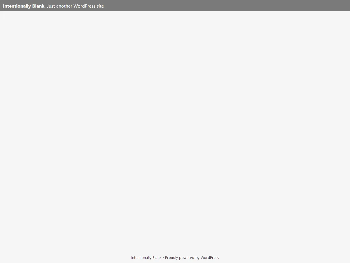 Intentionally Blank temasının boş ön yüz görünümü
