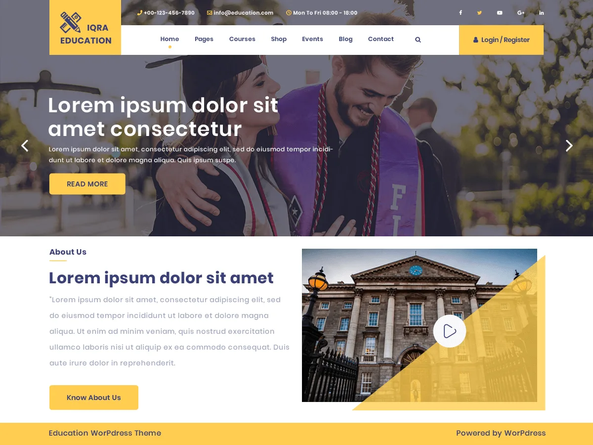 Iqra Education eğitim web sitesi teması