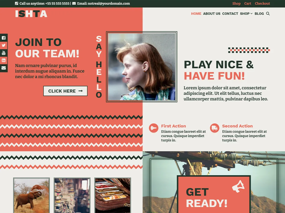 Ishta web sitesi teması önizlemesi