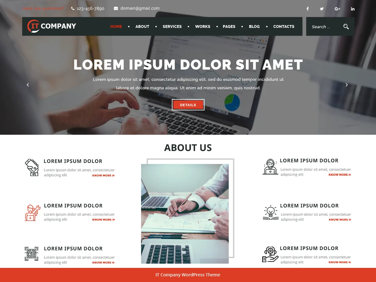 IT Company web sitesi teması önizlemesi