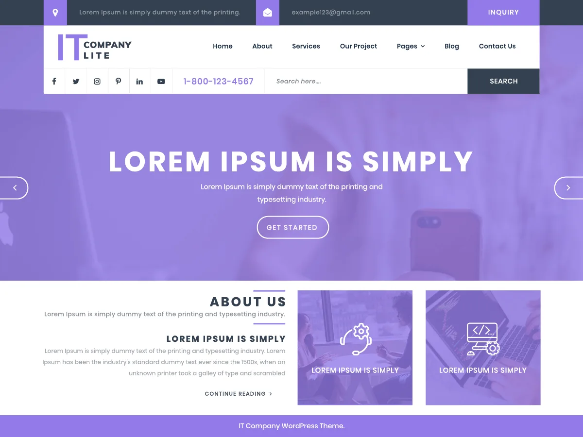 IT Company Lite web sitesi teması önizlemesi